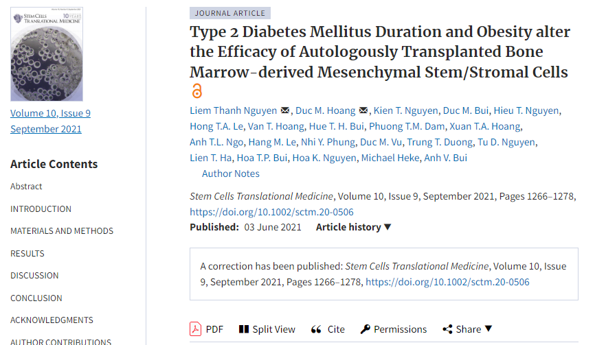 2型糖尿病持續時(shí)間和肥胖改變自體移植骨髓間充質(zhì)干細胞的功效 