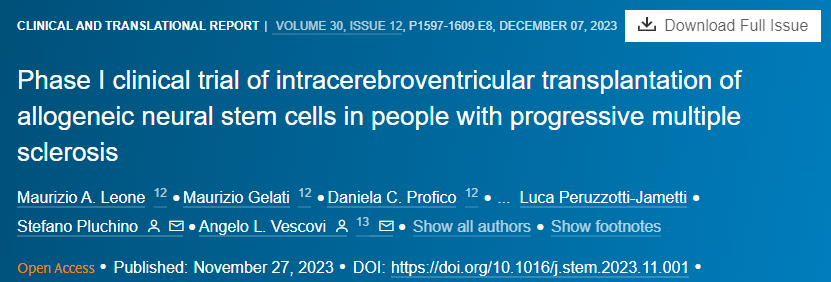 神經(jīng)干細胞腦內移植治療15名多發(fā)性硬化癥患者：臨床試驗結果已揭曉！