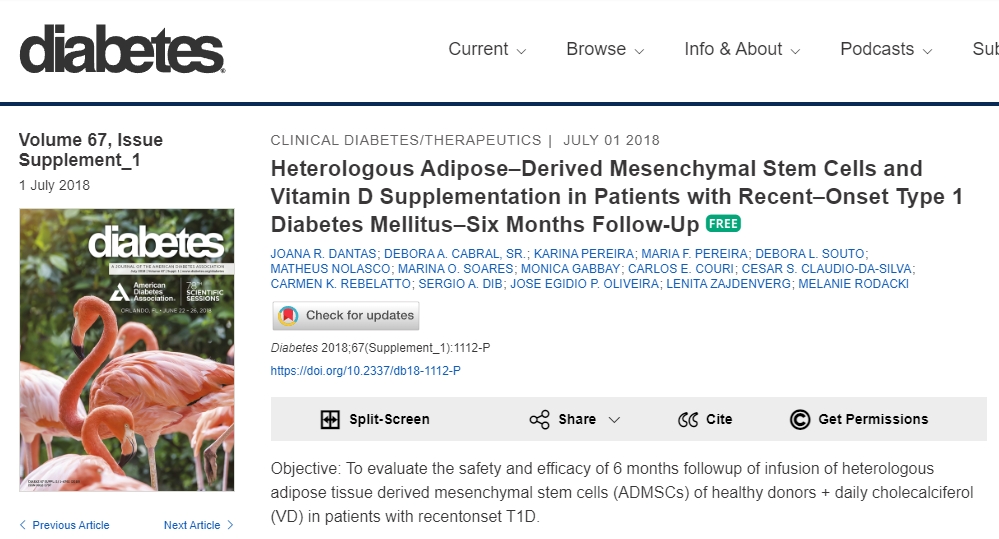 異源脂肪間充質(zhì)干細胞和維生素 D 補充劑對新發(fā) 1 型糖尿病患者的影響——6 個(gè)月隨訪(fǎng)