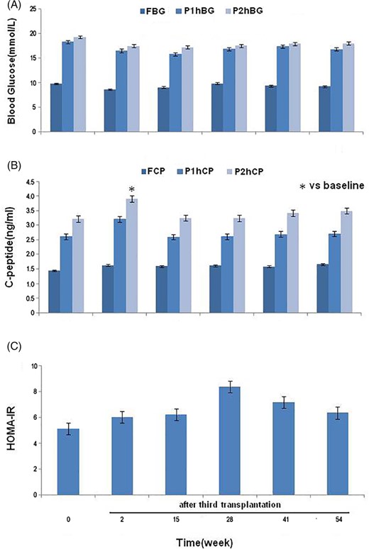 圖2：饅頭餐試驗中糖代謝及胰島功能的變化。