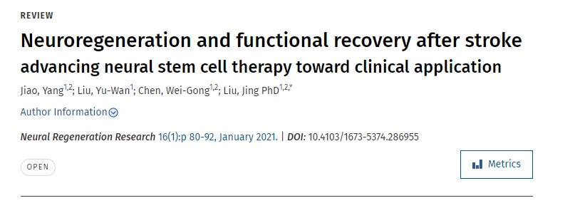 中風(fēng)后的神經(jīng)再生和功能恢復推動(dòng)神經(jīng)干細胞治療走向臨床應用