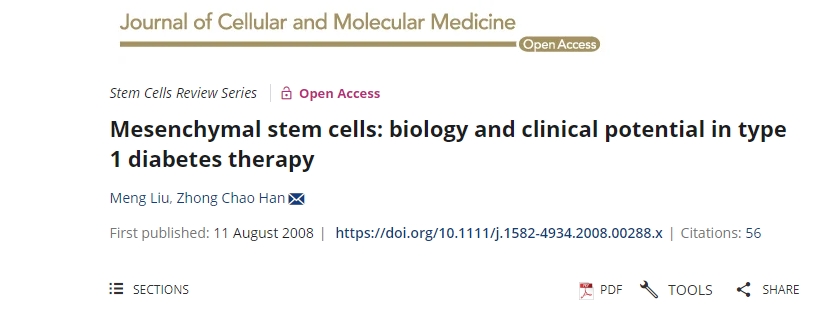 間充質(zhì)干細胞：1 型糖尿病治療中的生物學(xué)和臨床潛力