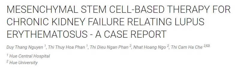 基于間充質(zhì)干細胞的紅斑狼瘡相關(guān)慢性腎衰竭治療的病例報告