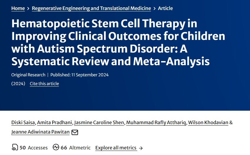 造血干細胞治療對改善自閉癥譜系障礙兒童臨床療效的影響：系統評價(jià)與薈萃分析