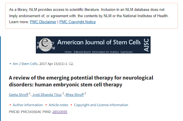 對神經(jīng)系統疾病新興潛在療法的綜述：人類(lèi)胚胎干細胞療法