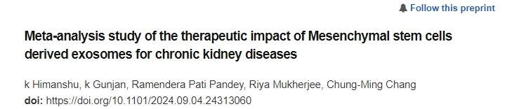間充質(zhì)干細胞來(lái)源的外泌體對慢性腎臟病治療效果的薈萃分析研究