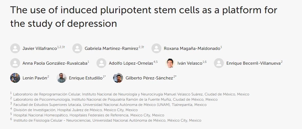 利用誘導性多能干細胞作為研究抑郁癥的平臺