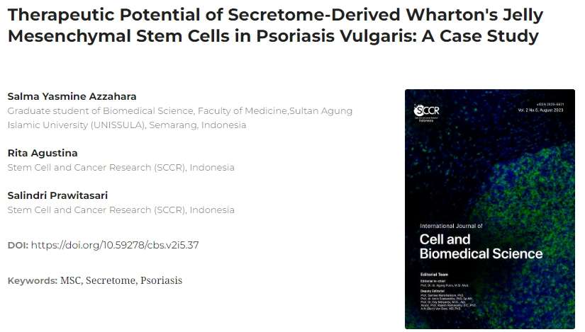 分泌組衍生的華通氏膠間充質(zhì)干細胞在尋常型銀屑病中的治療潛力