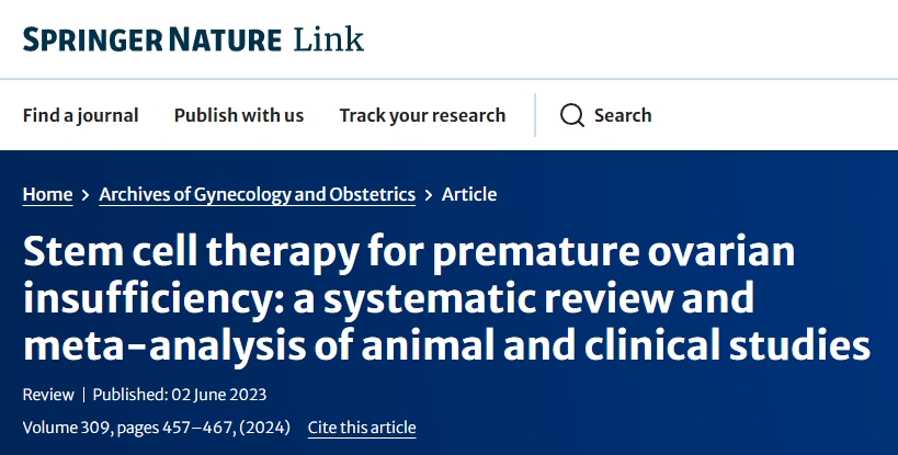 干細胞治療卵巢早衰：動(dòng)物和臨床研究的系統回顧和薈萃分析