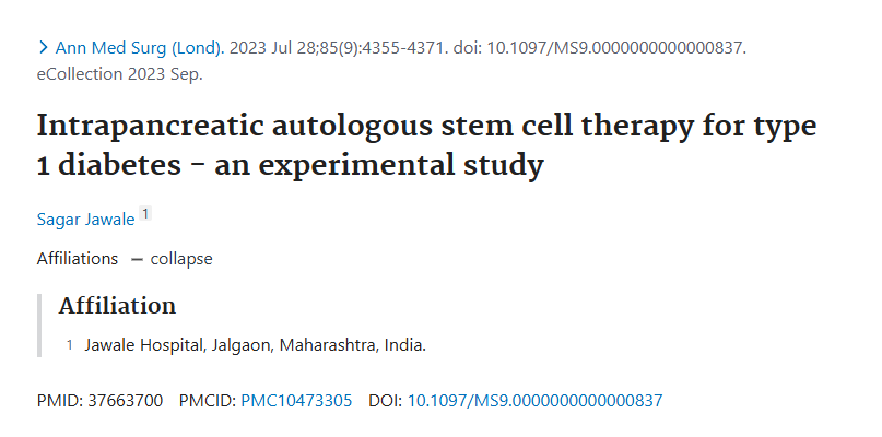 胰腺內自體干細胞治療1型糖尿病——一項實(shí)驗研究