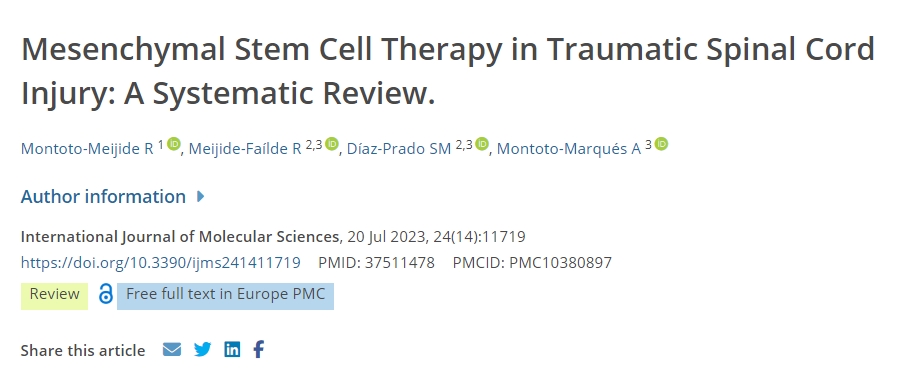 創(chuàng  )傷性脊髓損傷的間充質(zhì)干細胞治療：系統評價(jià)