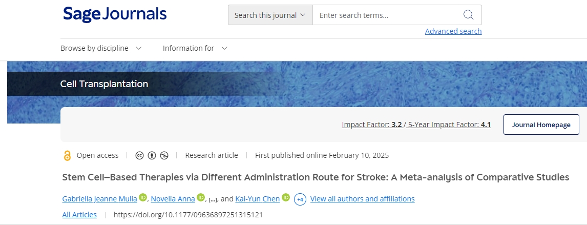 通過(guò)不同給藥途徑治療中風(fēng)的干細胞療法：比較研究的薈萃分析