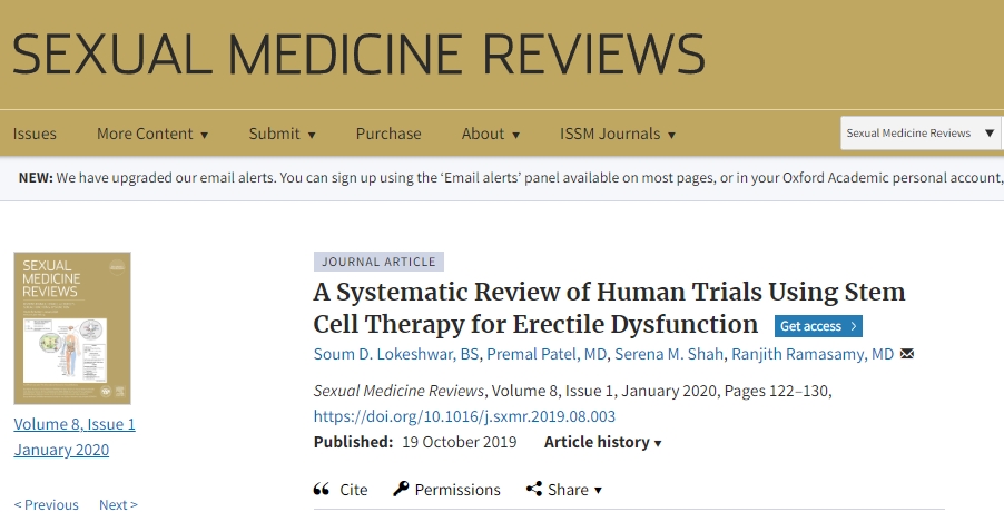使用干細胞療法治療勃起功能障礙的人體試驗的系統評價(jià)
