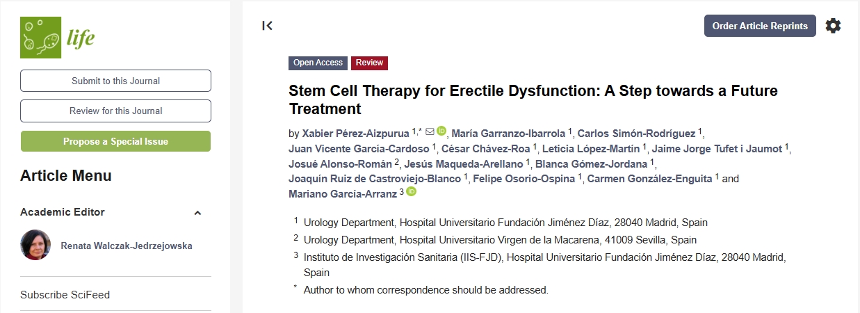 干細胞療法治療勃起功能障礙:邁向未來(lái)治療的一步