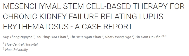 間充質(zhì)干細胞治療與紅斑狼瘡相關(guān)的慢性腎衰竭——病例報告