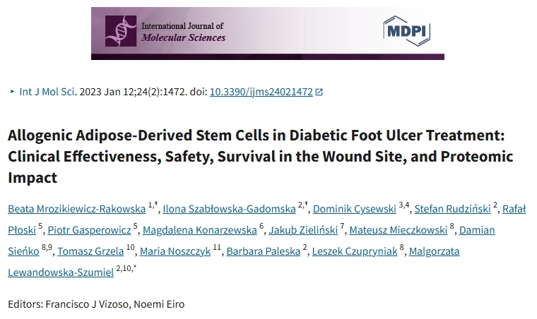 同種異體脂肪干細胞在糖尿病足潰瘍治療中的應用：臨床效果、安全性、傷口部位存活率及蛋白質(zhì)組學(xué)影響