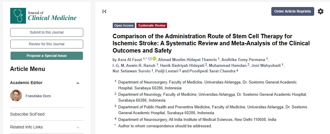 缺血性卒中干細胞治療給藥途徑的比較：臨床結果和安全性的系統評價(jià)與薈萃分析