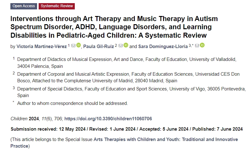 藝術(shù)療法和音樂(lè )療法對兒童自閉癥譜系障礙、注意力缺陷多動(dòng)癥、語(yǔ)言障礙和學(xué)習障礙的干預：系統評價(jià)