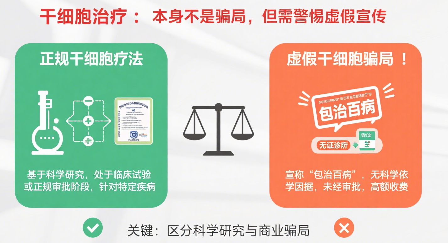 干細胞療法本身不是騙局，但市面上很多打著(zhù)干細胞旗號的治療可能是騙局。
