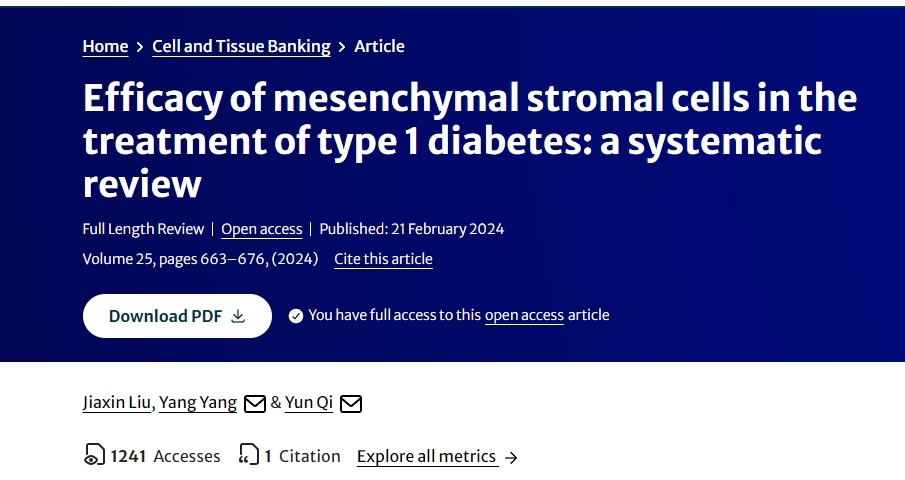 間充質(zhì)干細胞治療1型糖尿病的療效：系統評價(jià)