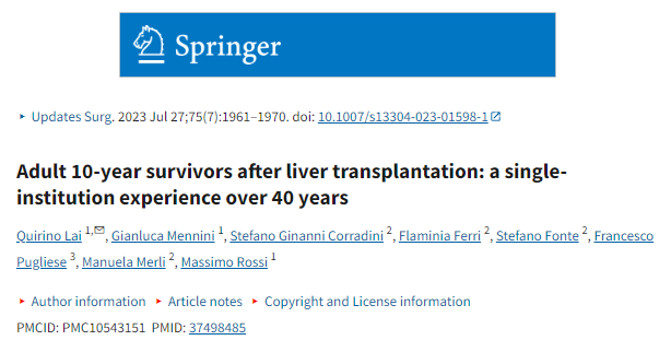 肝移植術(shù)后10年成年存活者：一家機構40余年的經(jīng)驗