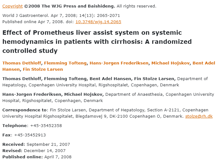 Prometheus肝臟輔助系統對肝硬化患者全身血液動(dòng)力學(xué)的影響：一項隨機對照研究