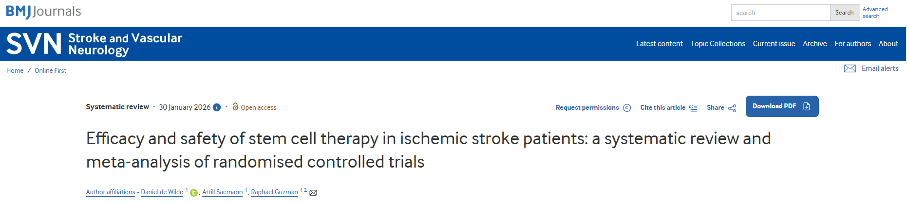 干細胞療法破局缺血性卒中治療？17項研究999例患者M(jìn)eta分析給出肯定答案